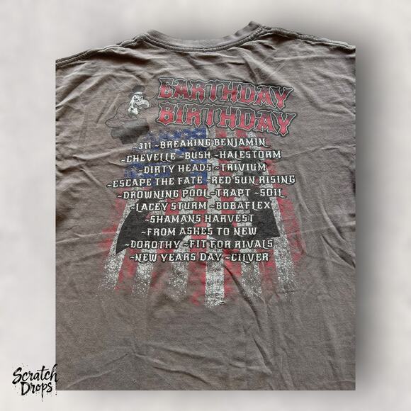 Vintage Band Tee Gildan Heavy Cotton Large 21x27 Rock Music Retro T Shirt - Picture 3 of 7